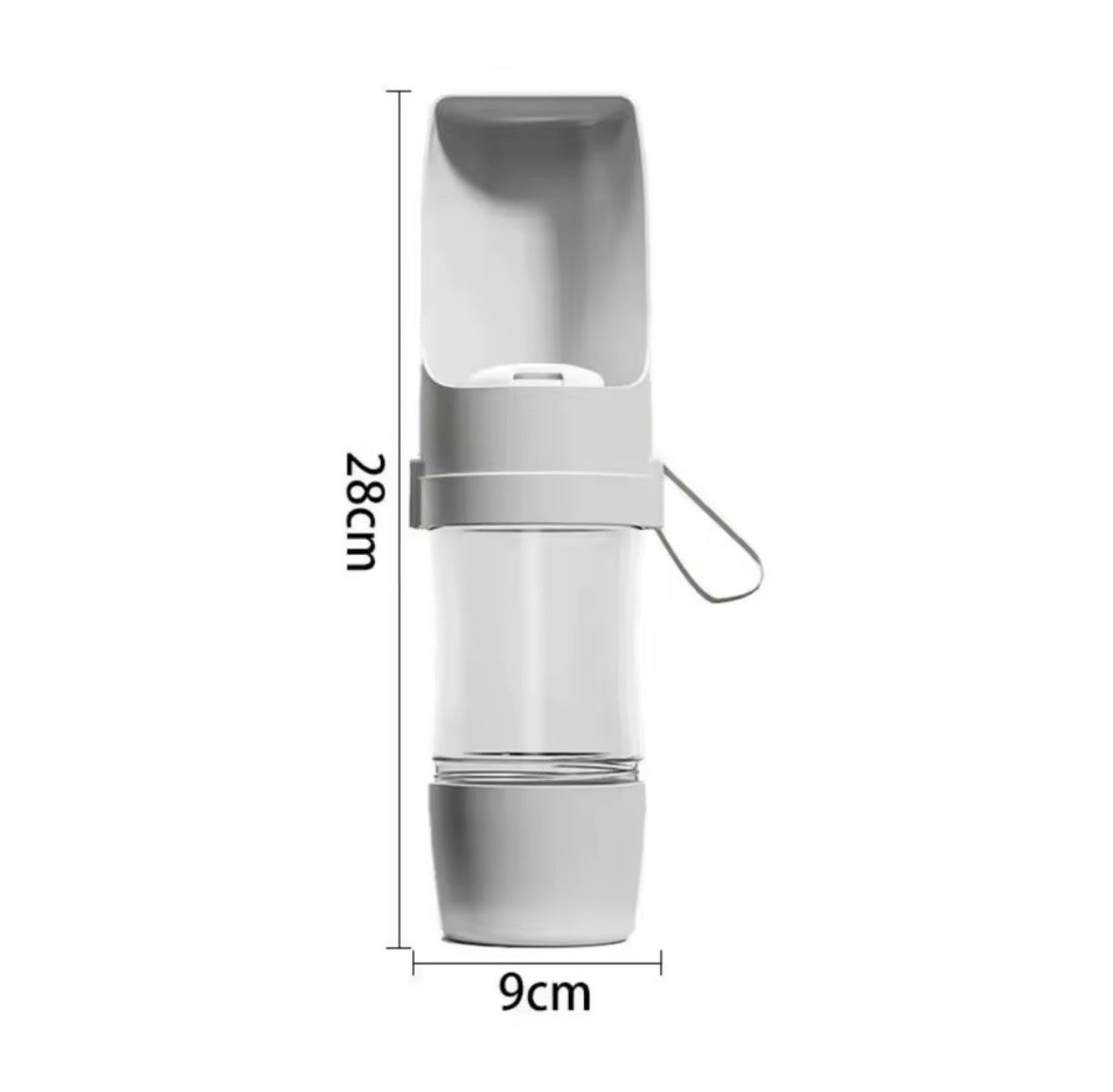 Bouteille d'eau Portable 2-en-1 pour Chien et Chat – 500 ml + Compartiment Croquettes 200 g