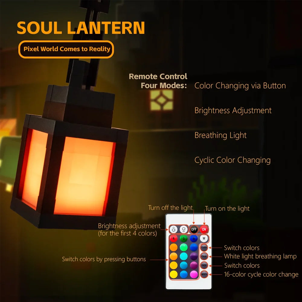 Lampe Pixel Art Bureau — Veilleuse LED 16 Couleurs Déco Ambiance
