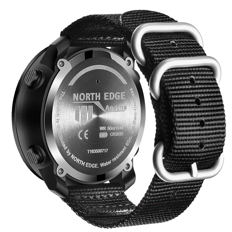 Montre Sport NORTH EDGE APACHE 3 — Altimètre, Boussole & Étanche 50M