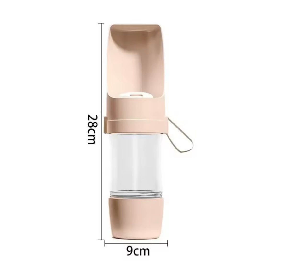 Bouteille d'eau Portable 2-en-1 pour Chien et Chat – 500 ml + Compartiment Croquettes 200 g