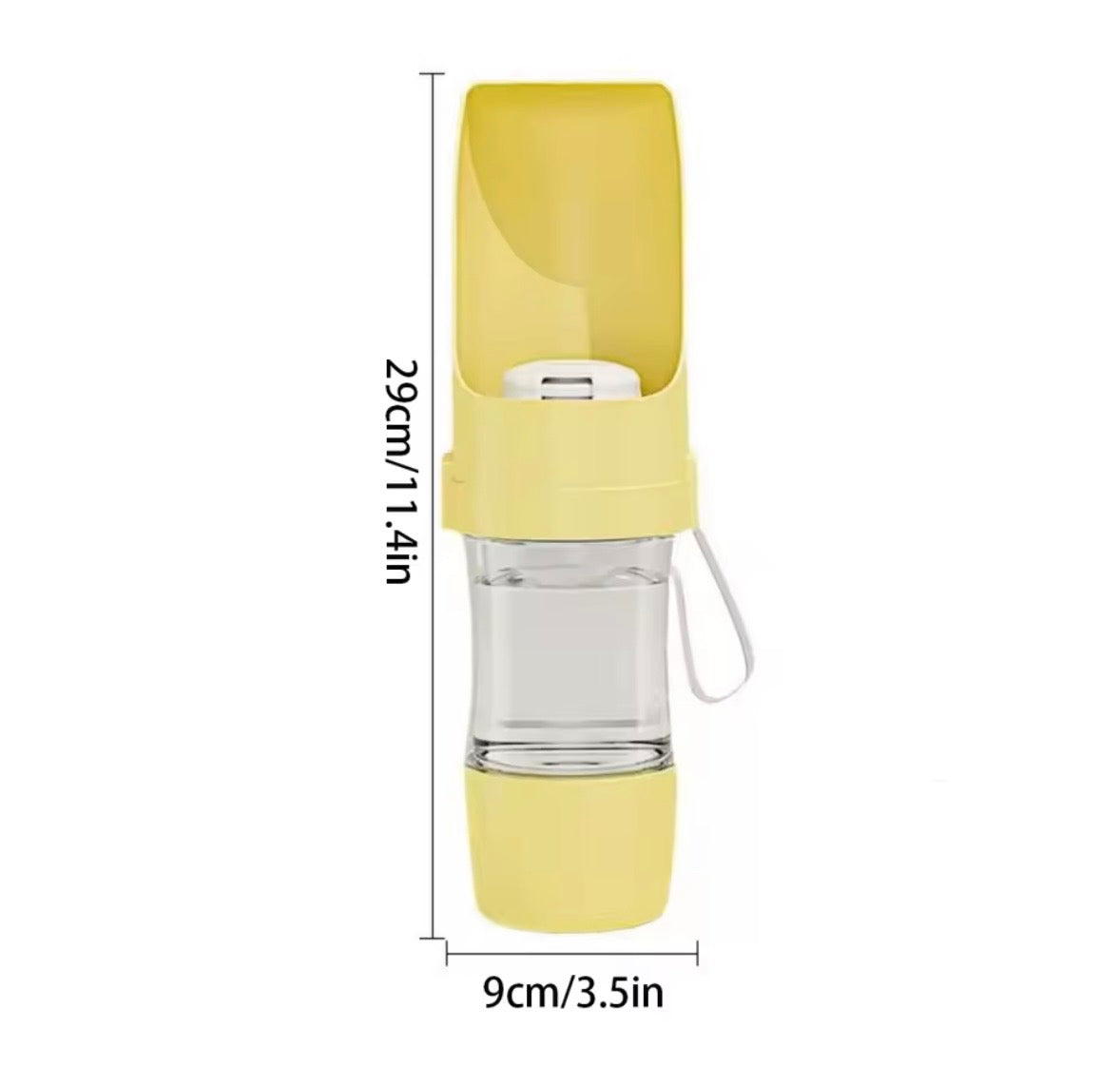 Bouteille d'eau Portable 2-en-1 pour Chien et Chat – 500 ml + Compartiment Croquettes 200 g