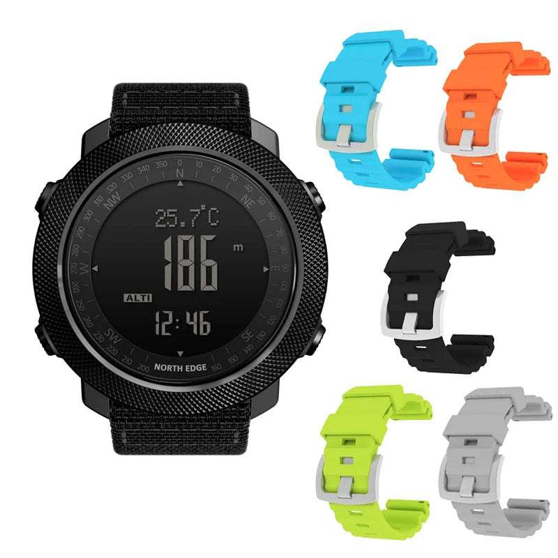 Montre Sport NORTH EDGE APACHE 3 — Altimètre, Boussole & Étanche 50M