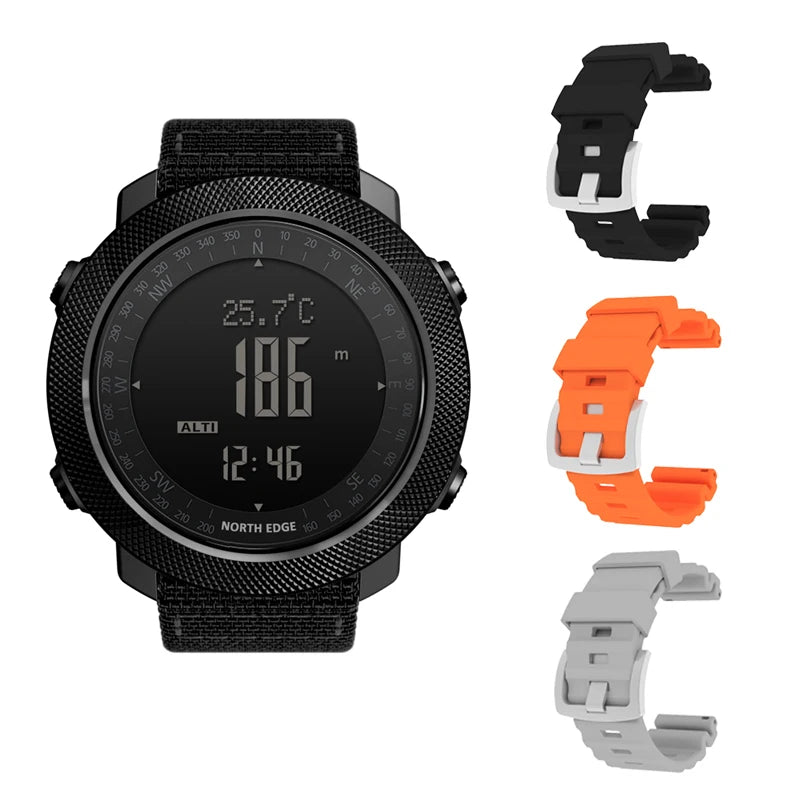 Montre Sport NORTH EDGE APACHE 3 — Altimètre, Boussole & Étanche 50M