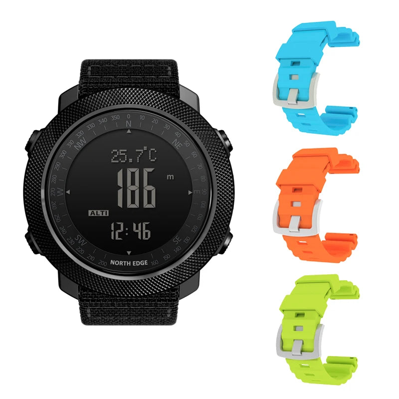 Montre Sport NORTH EDGE APACHE 3 — Altimètre, Boussole & Étanche 50M