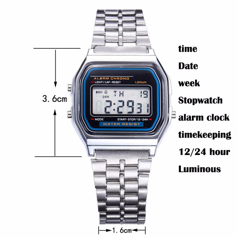 Montre LED Sport Dorée — Homme & Femme | Waterproof & Style Luxe