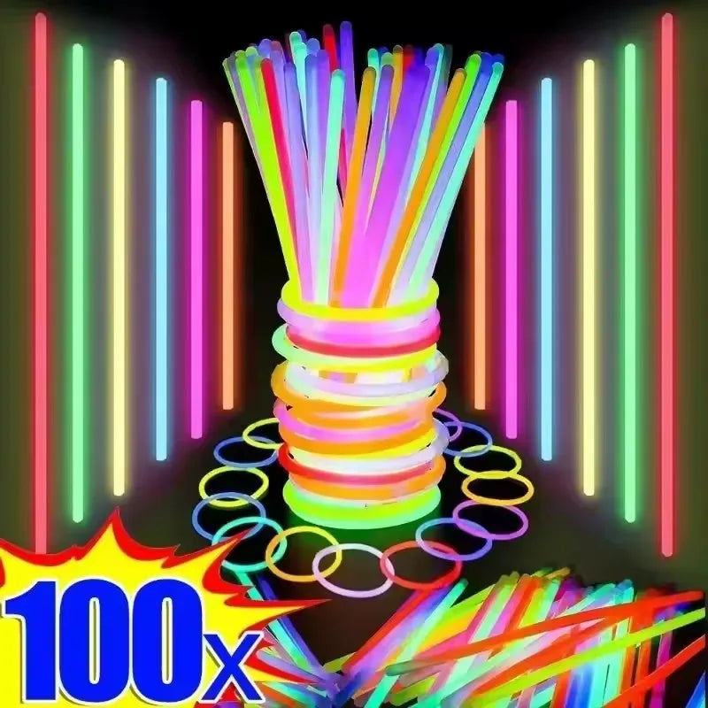 Bâtons Fluorescents Lumineux Multicolores | Lot 50 ou 100 pcs – Fêtes & Événements