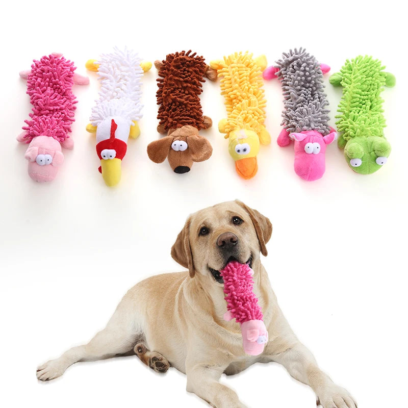 Jouet en Peluche Sonore pour Chien 🐾 — Grenouille, Hippopotame & Plus