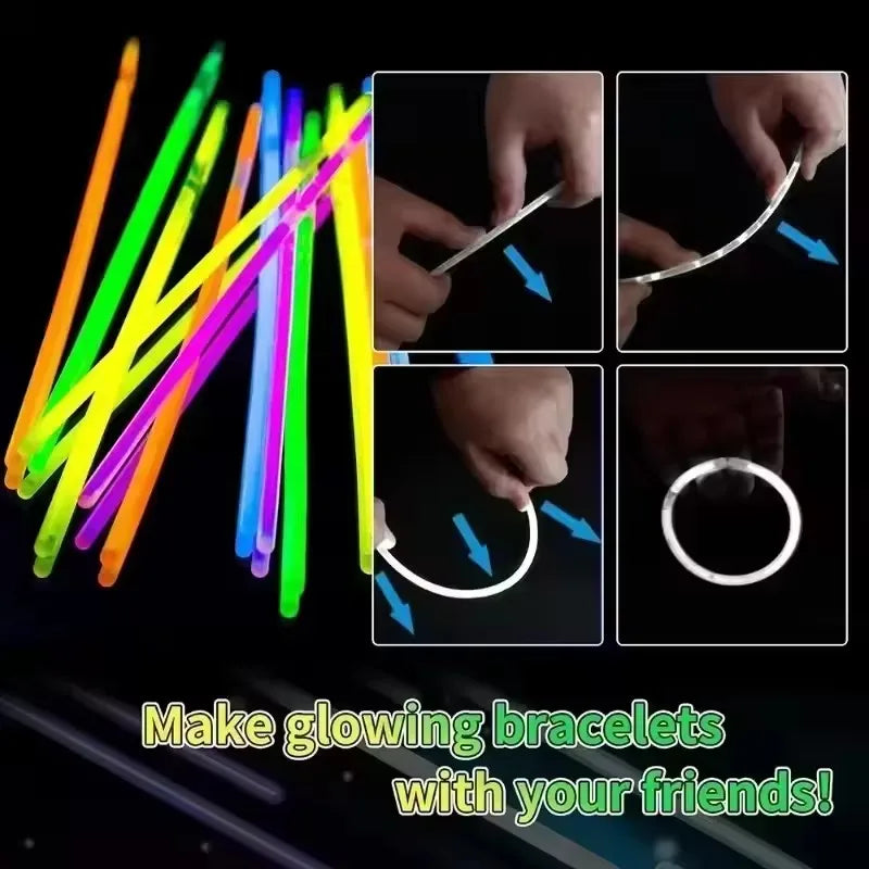 Bâtons Fluorescents Lumineux Multicolores | Lot 50 ou 100 pcs – Fêtes & Événements