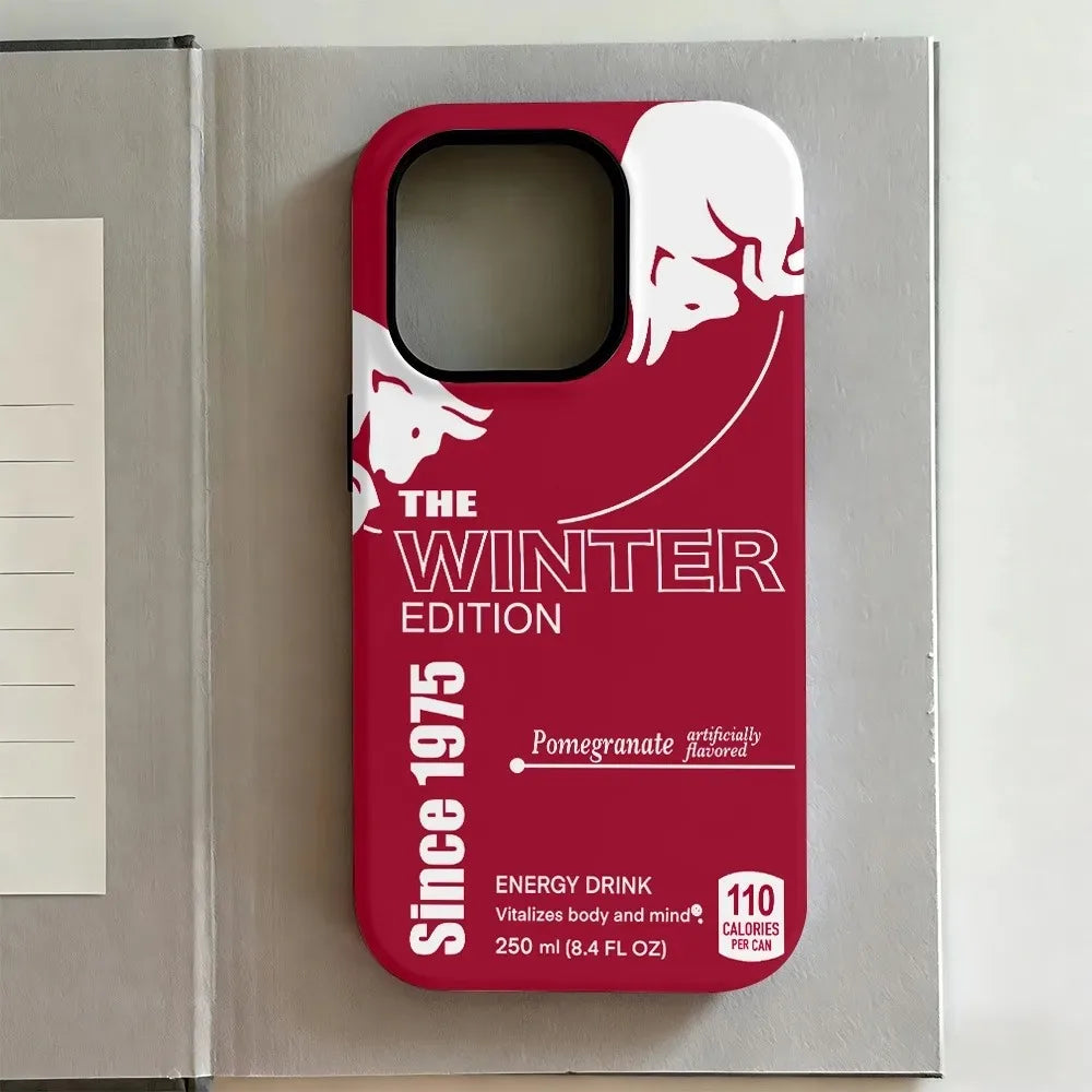 Coque iPhone Bulles Rouge Double Couche — Luxe & Protection Maximale
