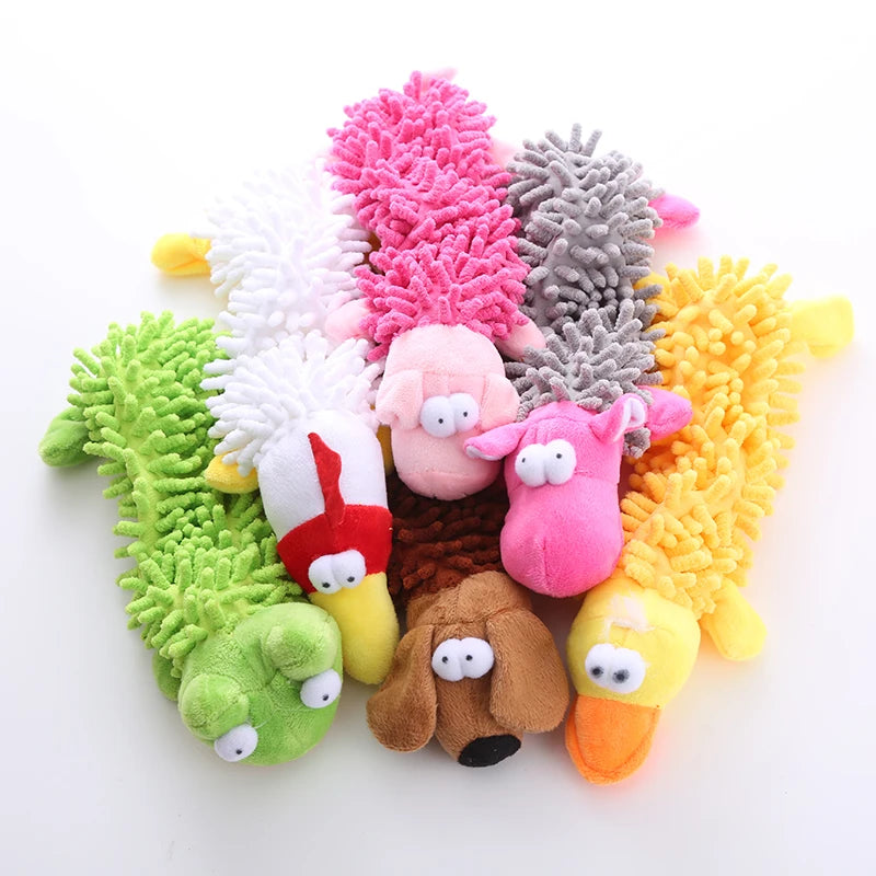 Jouet en Peluche Sonore pour Chien 🐾 — Grenouille, Hippopotame & Plus
