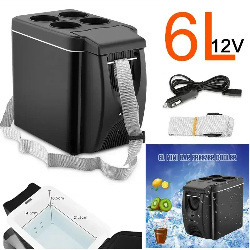Réfrigérateur Portable 12V — Glacière Électrique 6L Chaud & Froid