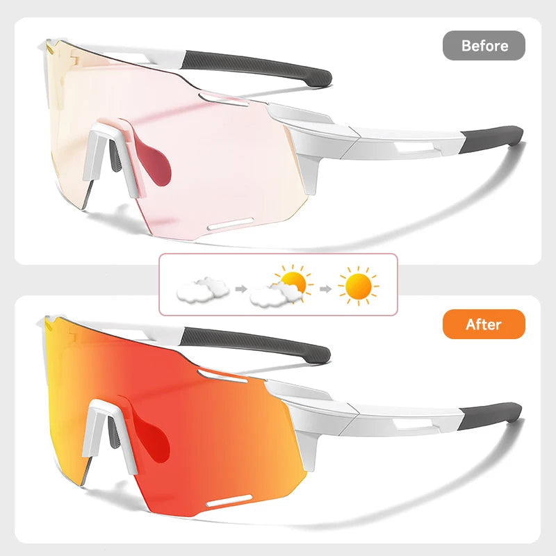Lunettes Photochromiques Cyclisme — UV400 Unisexe Verres Changeants