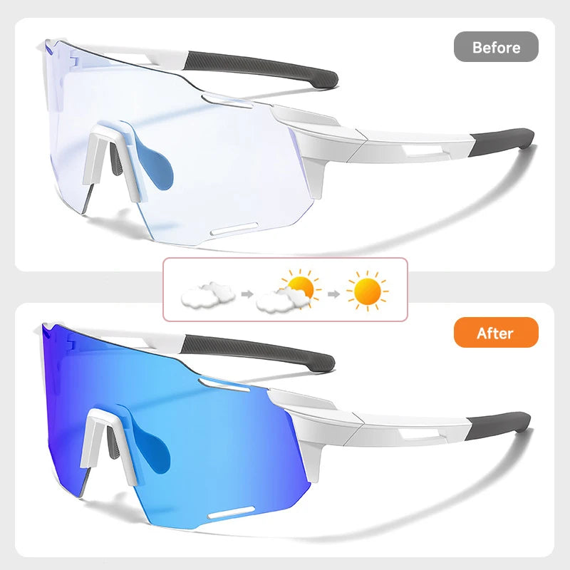 Lunettes Photochromiques Cyclisme — UV400 Unisexe Verres Changeants
