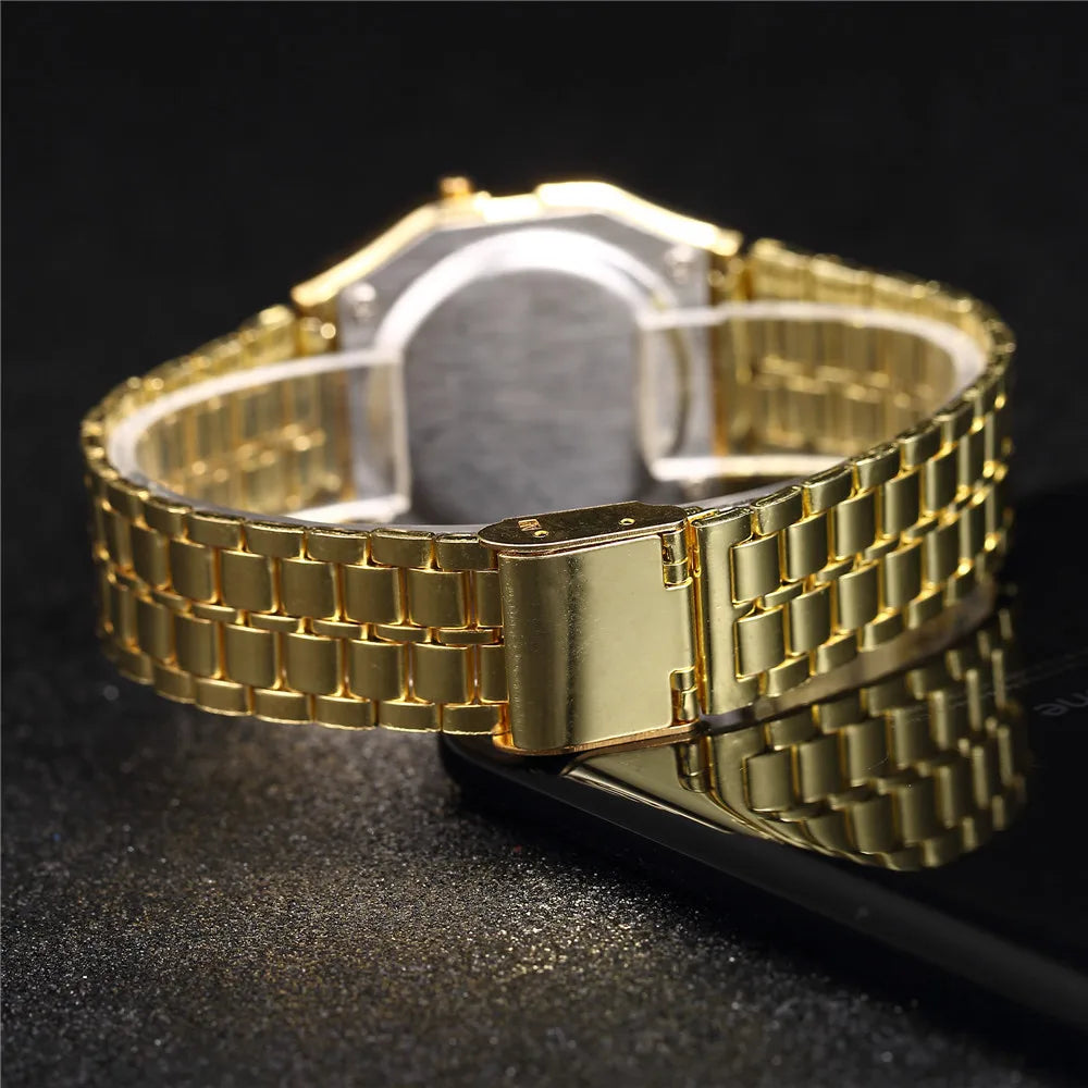 Montre LED Sport Dorée — Homme & Femme | Waterproof & Style Luxe