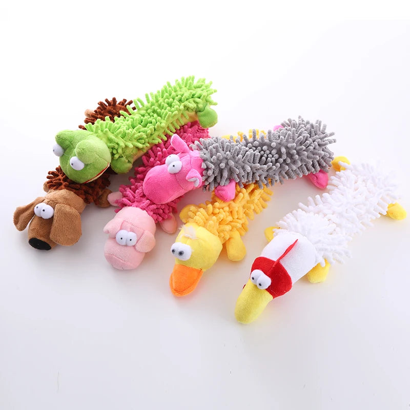 Jouet en Peluche Sonore pour Chien 🐾 — Grenouille, Hippopotame & Plus