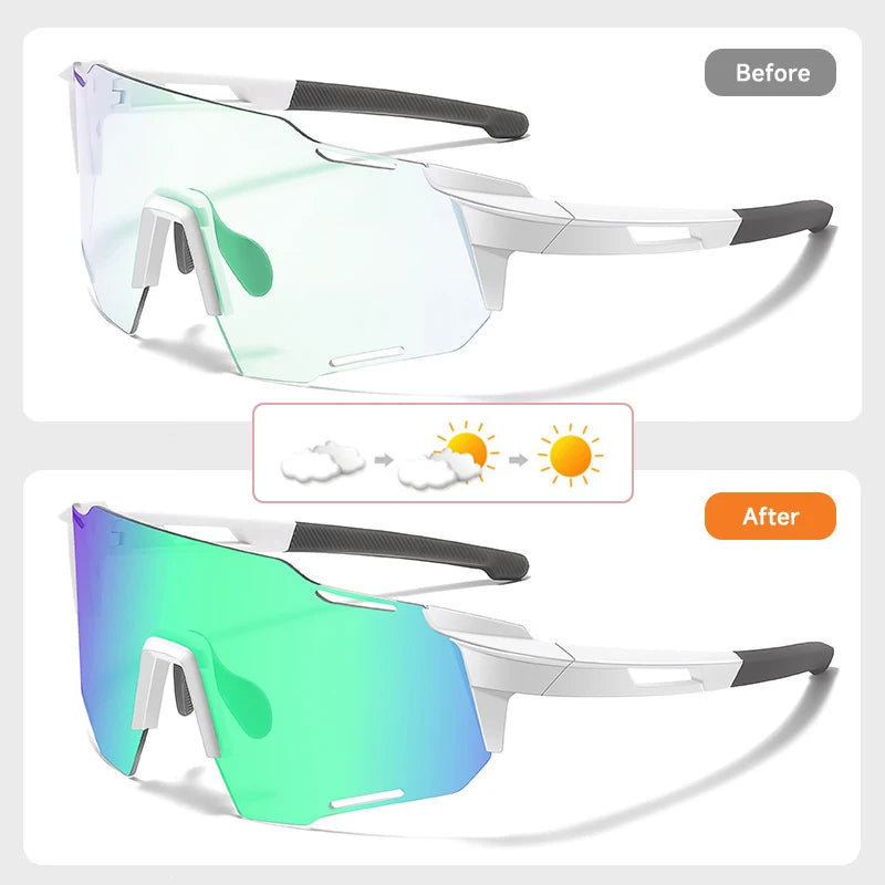 Lunettes Photochromiques Cyclisme — UV400 Unisexe Verres Changeants