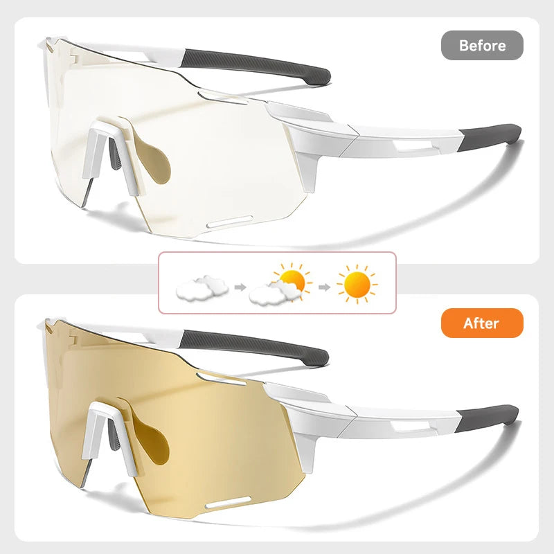 Lunettes Photochromiques Cyclisme — UV400 Unisexe Verres Changeants