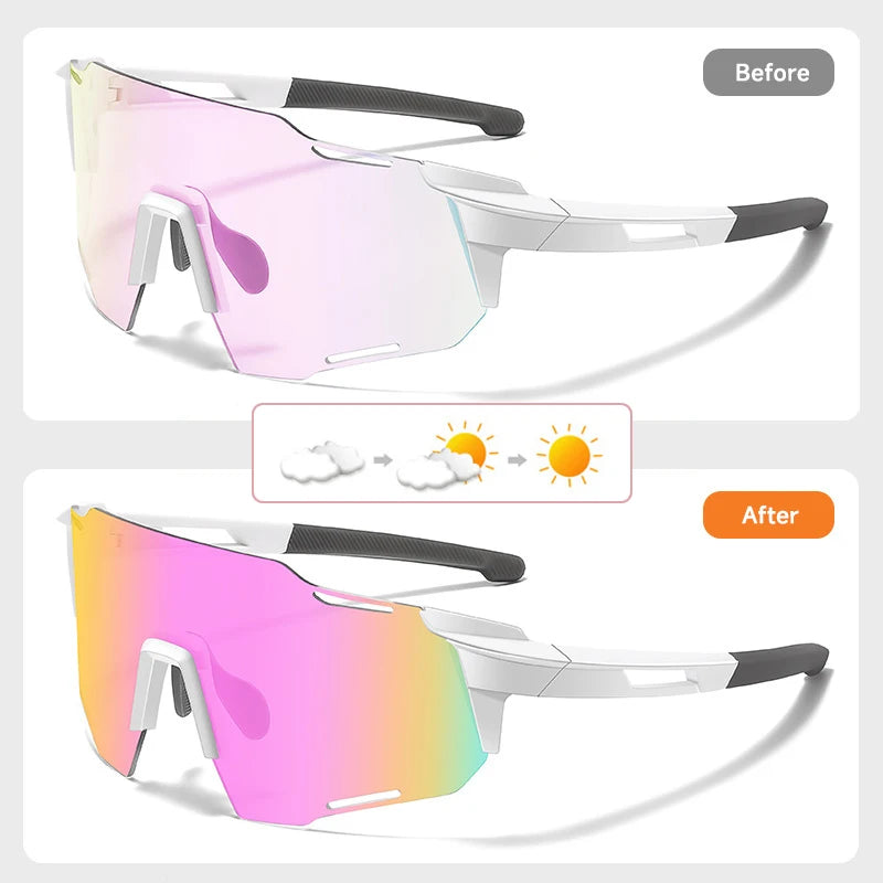 Lunettes Photochromiques Cyclisme — UV400 Unisexe Verres Changeants