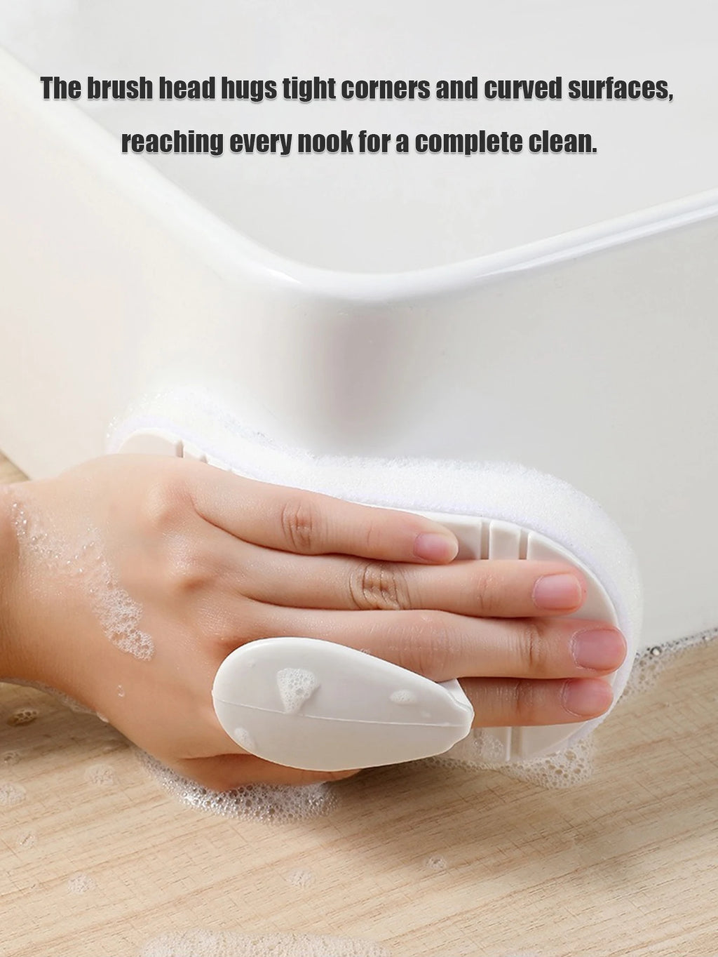 Brosse Flexible Multi-Usages — Cuisine, Salle de Bain & Zones Difficiles d'Accès