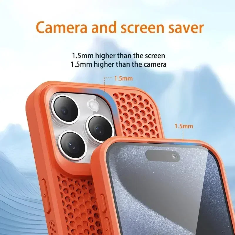 Coque iPhone Respirante MagSafe — Dissipation Thermique & Protection Premium